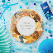 ひまわり素朴水彩フローラ赤ちゃんシャワー ペーパープレート (パーティー)