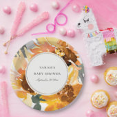 ひまわり素朴水彩フローラ赤ちゃんシャワー ペーパープレート (パーティー)