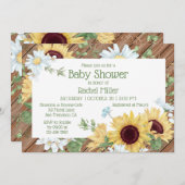 ひまわり素朴水彩フローラ赤ちゃんシャワー 招待状 (正面/裏面)