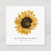 ひまわり素朴水彩フローラ スクエア名刺 (正面)