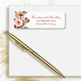 ひまわり素朴水彩差出人住所 ラベル