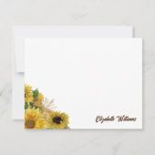 ひまわり素朴水彩画タイポグラフィ ノートカード (正面)