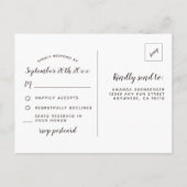 ひまわり素朴水彩結婚式RSVPはがき インビテーションポストカード (裏面)