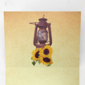 ひまわり素朴油ランタン全結婚体 三つ折り招待状 (内部最初)