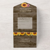 ひまわり素朴牡丹オールインワンウェディング招待 オールインワン招待状 (外側)