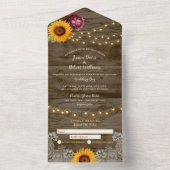 ひまわり素朴牡丹オールインワンウェディング招待 オールインワン招待状 (内側)