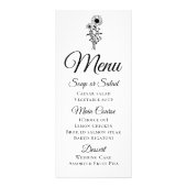 ひまわり素朴白黒フローラ結婚のメニュー ラックカード (正面)