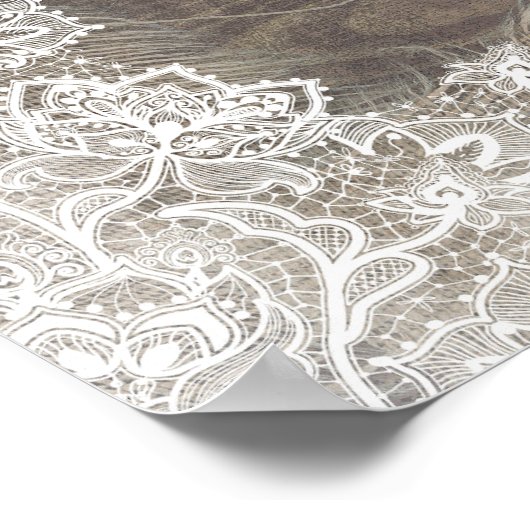 ひまわり素朴秋の結婚式ウェルカムサイン ポスター (角)