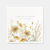 ひまわり素朴秋の結婚式カクテルナプキンス スタンダードカクテルナプキン (正面)