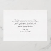 ひまわり素朴秋の結婚式サンキューカード 箔招待状 (裏面)