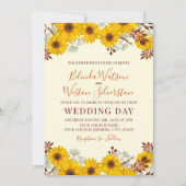 ひまわり素朴秋の結婚式招待状 招待状 (正面)