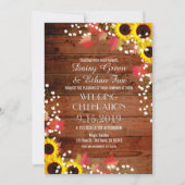 ひまわり素朴秋の結婚式招待状 招待状 (正面)