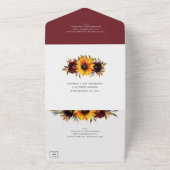 ひまわり素朴秋フローラエレガントな結婚式 オールインワン招待状 (外側)