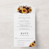 ひまわり素朴秋フローラエレガントな結婚式 オールインワン招待状 (内側)
