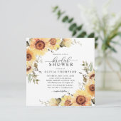 ひまわり素朴秋フローラボホブライダルシャワー 招待状 (スタンド正面)