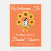 ひまわり素朴秋ブライダルシャワーへようこそ アクリルサイン (正面)