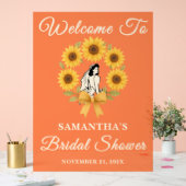 ひまわり素朴秋ブライダルシャワーへようこそ アクリルサイン (ウェディング)