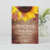 ひまわり素朴秋ブライダルシャワー招待状 招待状 (スタンド正面)