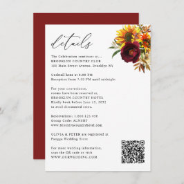 ひまわり素朴秋ブルゴーニュの結婚詳細 エンクロージャーカード