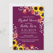 ひまわり素朴秋梅ブライダルシャワーカード 招待状 (正面)