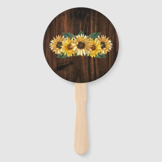 ひまわり素朴結婚式の引き出物ハンドファン ハンドファン (裏面)