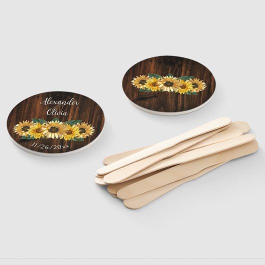 ひまわり素朴結婚式の引き出物ハンドファン ハンドファン (組立なし)