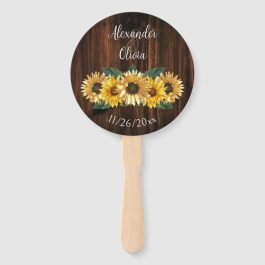 ひまわり素朴結婚式の引き出物ハンドファン ハンドファン (正面)