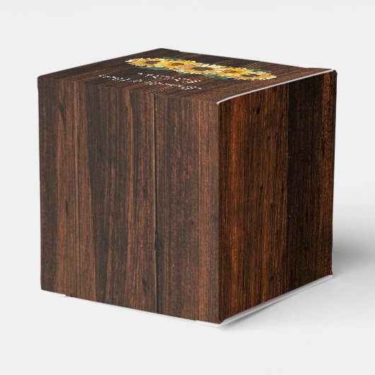 ひまわり素朴結婚式の引き出物箱 フェイバーボックス (裏面サイド)