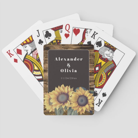 ひまわり素朴結婚式の引き出物 トランプ (裏面)