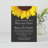 ひまわり素朴結婚式招待状フローラブラック 招待状 (スタンド正面)