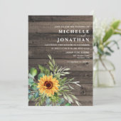 ひまわり素朴結婚式招待状紅葉 招待状 (スタンド正面)