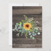 ひまわり素朴結婚式招待状紅葉 招待状 (裏面)