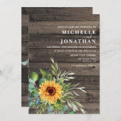 ひまわり素朴結婚式招待状紅葉 招待状 (正面/裏面)
