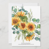 ひまわり素朴結婚式招待状紅葉 招待状 (裏面)