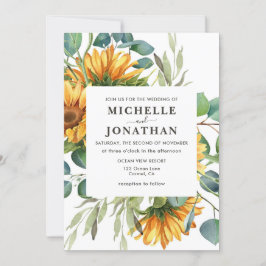ひまわり素朴結婚式招待状紅葉 招待状