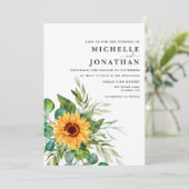 ひまわり素朴結婚式招待状紅葉 招待状 (スタンド正面)