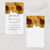 ひまわり素朴結婚式招待状 名刺 (正面/裏面)