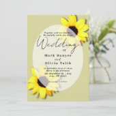 ひまわり素朴結婚式招待状 招待状 (スタンド正面)