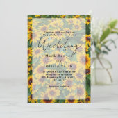 ひまわり素朴結婚式招待状 招待状 (スタンド正面)