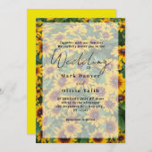 ひまわり素朴結婚式招待状 招待状 (正面/裏面)