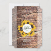 ひまわり素朴結婚式招待状 招待状 (正面)