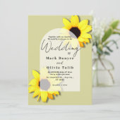 ひまわり素朴結婚式招待状 招待状 (スタンド正面)
