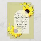 ひまわり素朴結婚式招待状 招待状 (正面/裏面)