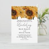 ひまわり素朴結婚式招待状 招待状 (スタンド正面)