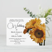 ひまわり素朴結婚式招待状 招待状 (スタンド正面)