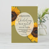 ひまわり素朴結婚式招待状 招待状 (スタンド正面)