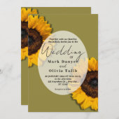 ひまわり素朴結婚式招待状 招待状 (正面/裏面)