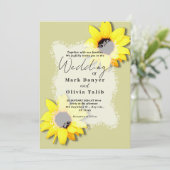 ひまわり素朴結婚式招待状 招待状 (スタンド正面)