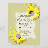 ひまわり素朴結婚式招待状 招待状 (正面/裏面)