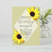 ひまわり素朴結婚式招待状 招待状 (スタンド正面)